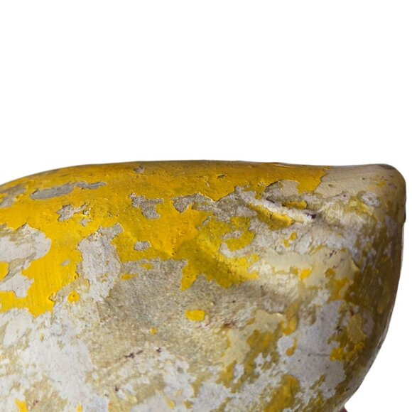 Vintage Yellow Duck Figurine Rustic Patina Paint Chipping Farmhouse Decor - Picture 16 of 16